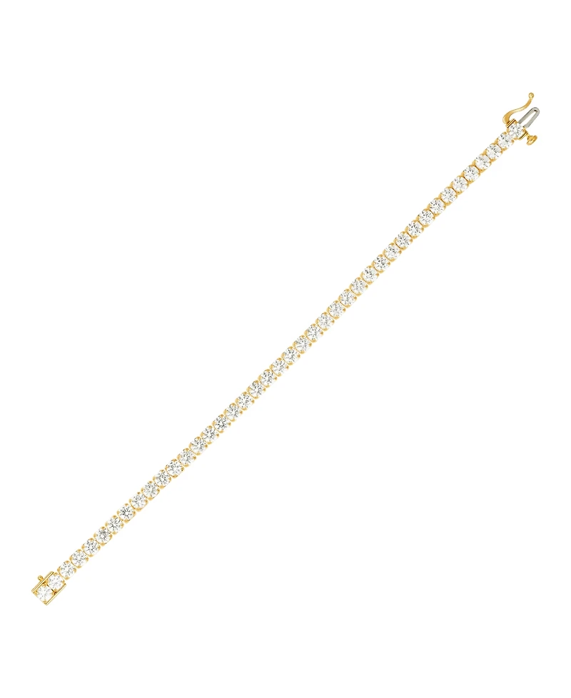 Macy's Created White Sapphire (13-1/3ct.t.w.) Tennis Bracelet in 14k Yellow Gold-Plated Sterling Silver