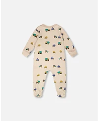 Deux par Baby Boys Cotton One-Piece Pyjama Truck Print