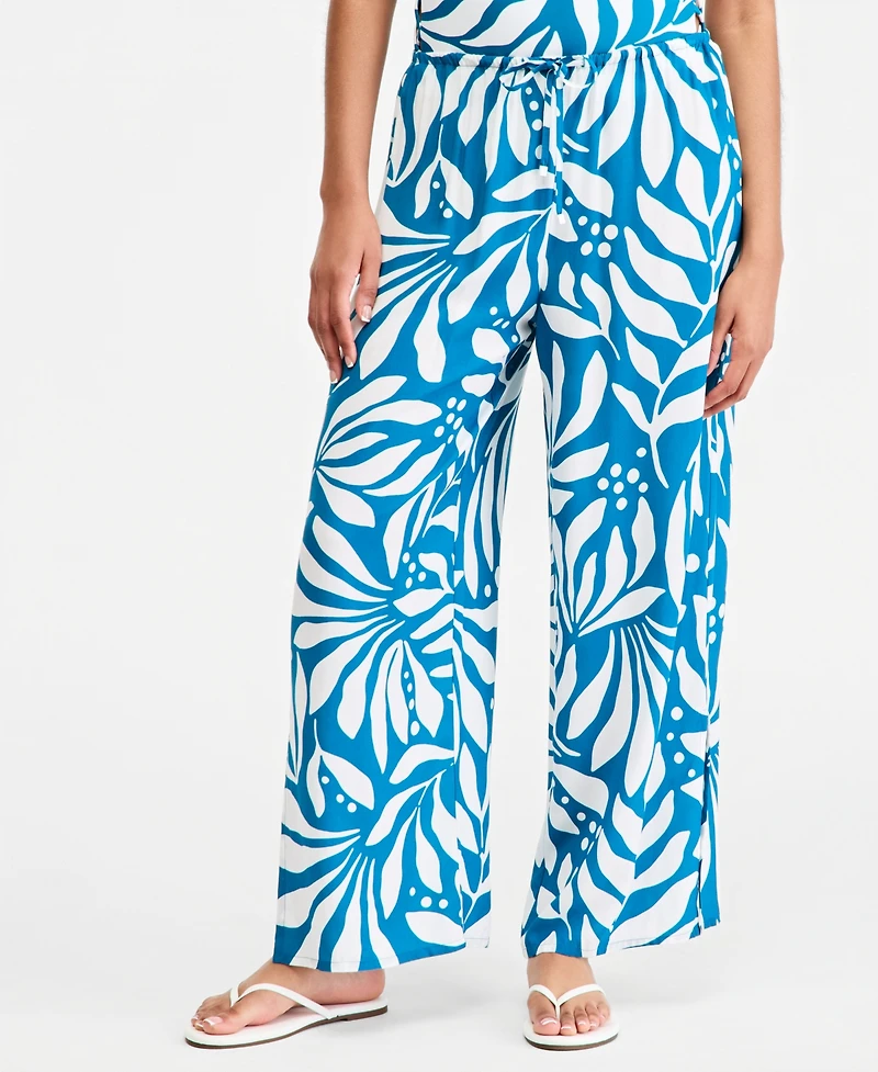 Bar Iii Women's Catch The Wave Printed Cover-Up Pants, Macy's Exclusive