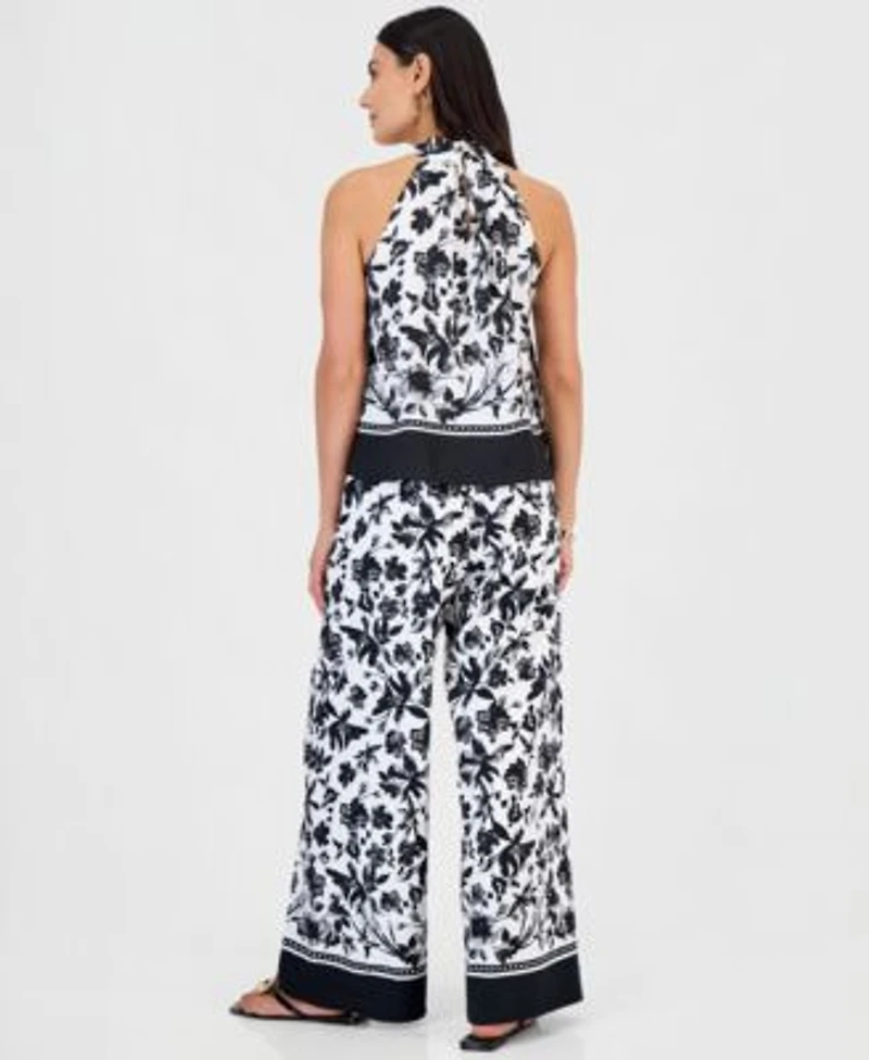 I.N.C. International Concepts Petite Printed Halter Top High Rise Pants Macys Exclusive