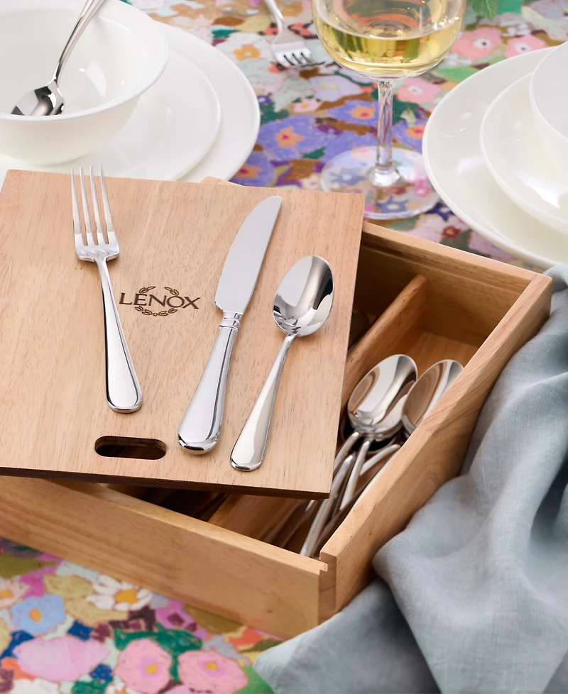Lenox Studio 1414 Mirror 24-Pc. Flatware Set with Caddy