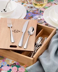Lenox Studio 1414 Mirror 24-Pc. Flatware Set with Caddy
