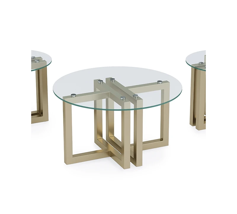 Emila 3-Pc. Round Coffee Table and End Set