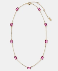 Lauren Ralph Lauren Gold-Tone Fuchsia Station Collar Necklace