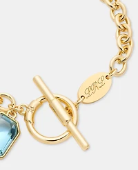 Lauren Ralph Gold-Tone Aqua Stone Flex Bracelet