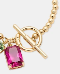 Lauren Ralph Lauren Gold-Tone Fuchsia Stone Flex Bracelet