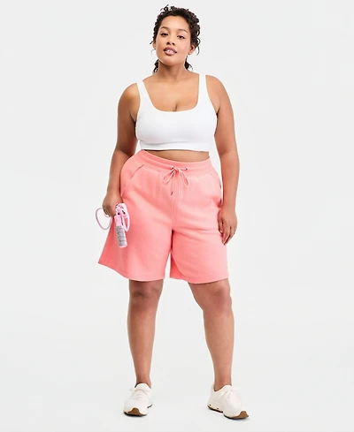 Id Ideology Plus Cotton-Blend Pull-On Bermuda Shorts, Exclusively at Macy's