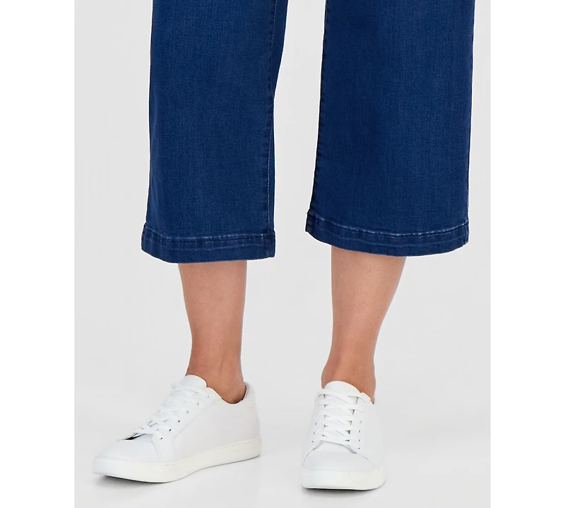 Style & Co Petite High Rise Cropped Wide Leg Jeans, Macy's Exclusive