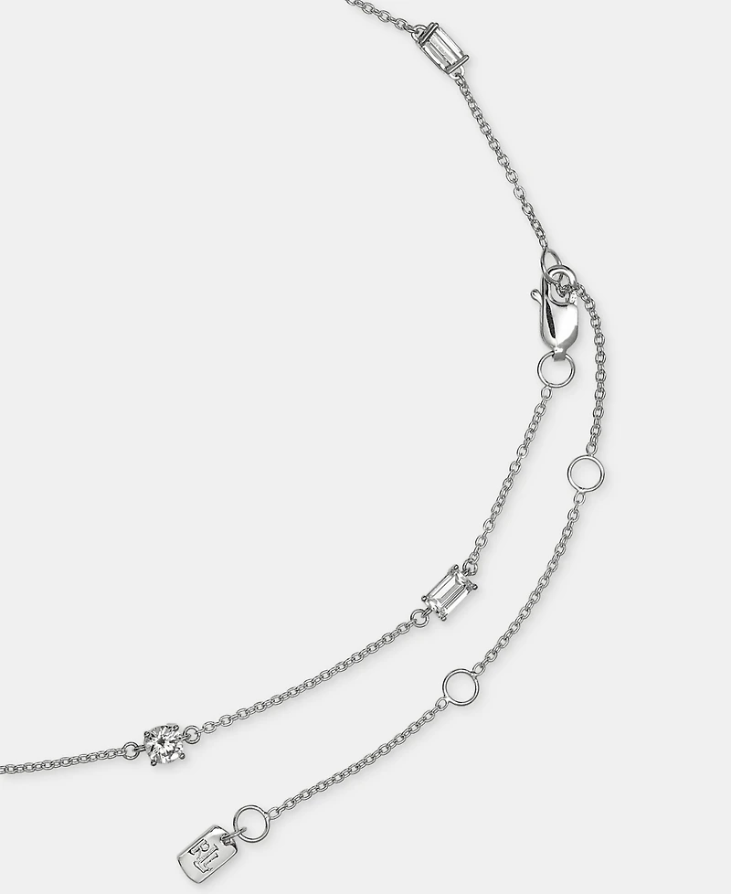 Lauren Ralph Lauren Cubic Zirconia Station Collar Necklace in Sterling Silver