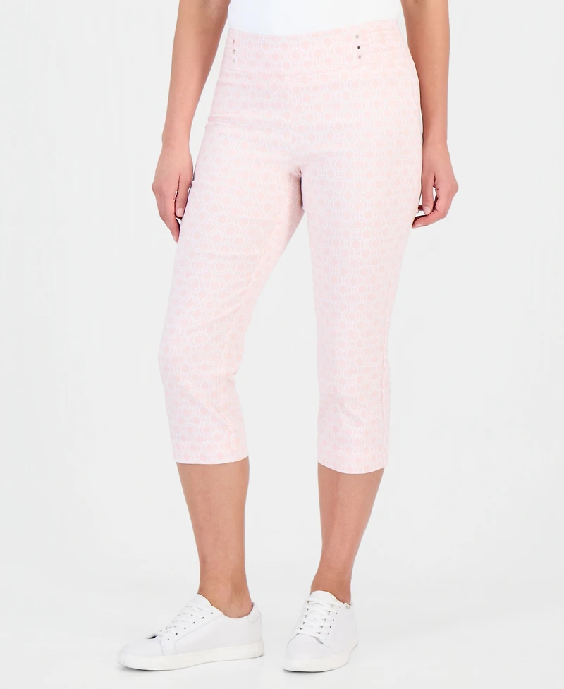 Jm Collection Petite Rivet-Trim Pull-On Capri Pants, Macy's Exclusive