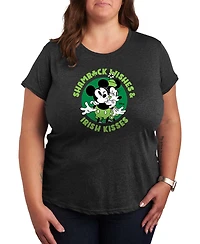 Hybrid Apparel Plus Shamrock Wishes Irish Kisses Graphic Crewneck T-Shirt