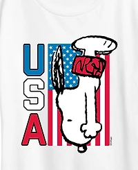 Hybrid Apparel Plus Peanuts Snoopy Diving Usa Graphic Crewneck T-Shirt