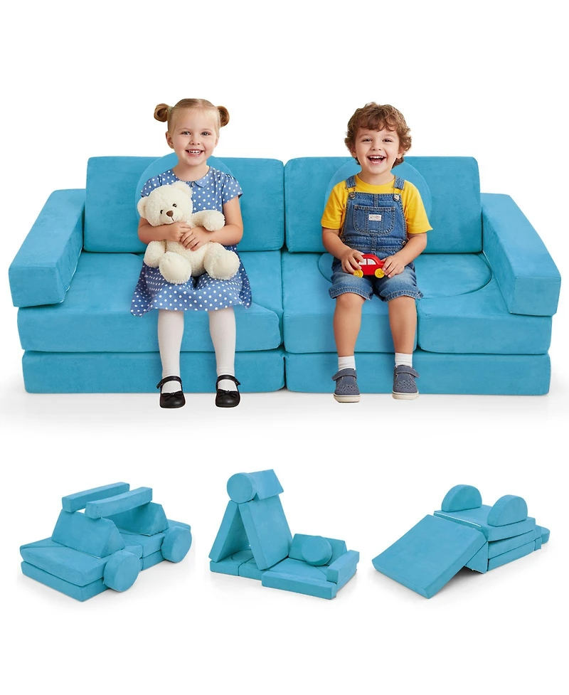 Slickblue 14 Piece Foam Modular Feature Play Couch Set