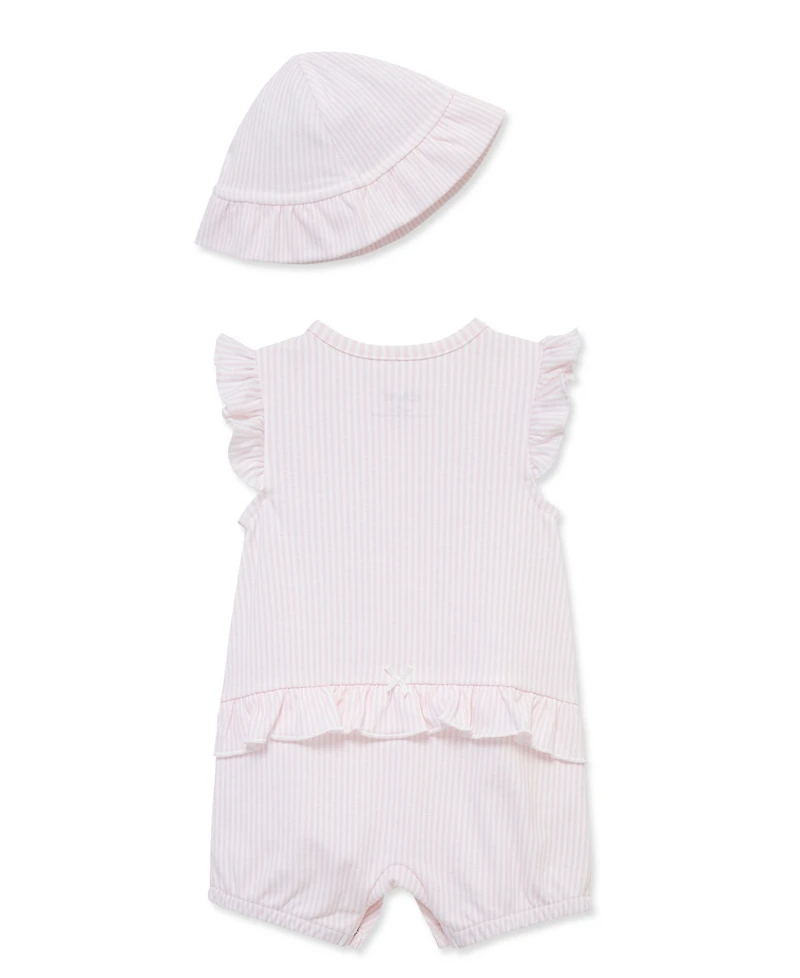 Little Me Baby Girls' Picnic Romper & Hat, 2-Piece Set