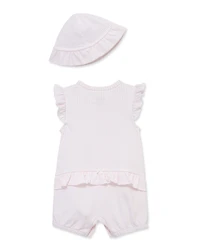 Little Me Baby Girls' Picnic Romper & Hat, 2-Piece Set