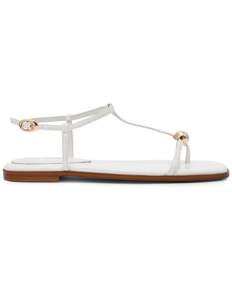 Steve Madden Women's Ritzy Ball-Stud Square Toe Flat Sandals