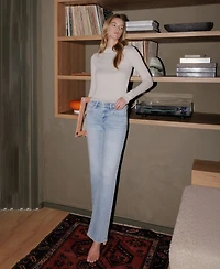 Flying Monkey Women's Low Rise Straight Jeans With Tint