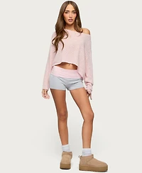 Edikted Women's Emmey Contrast Foldover Shorts