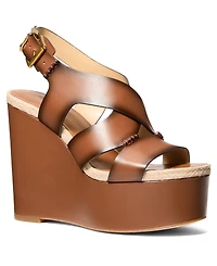 Michael Kors Women's Raven Buckle Wedge Sandals