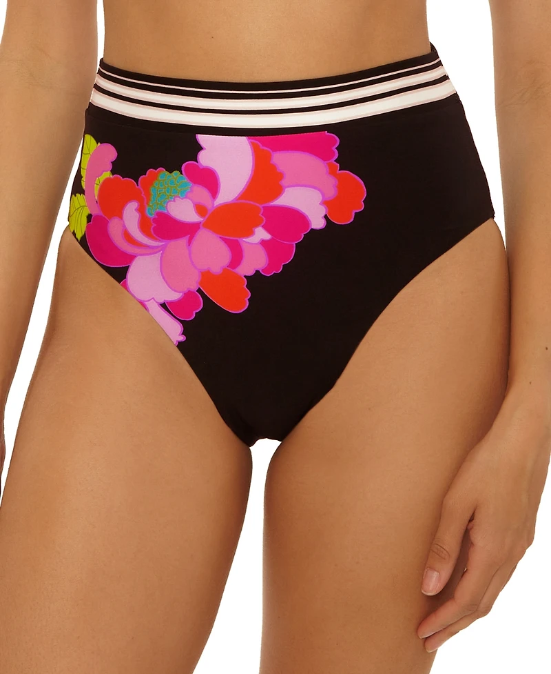 Trina Turk Women's Bougainvillea Reversible High-Waist Swim Bottom