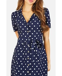 Yumi Women's Retro Shirt Polka Dot Dress