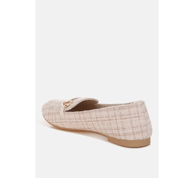 London Rag Women's Drairi Horsebit Detail Tweed Loafers