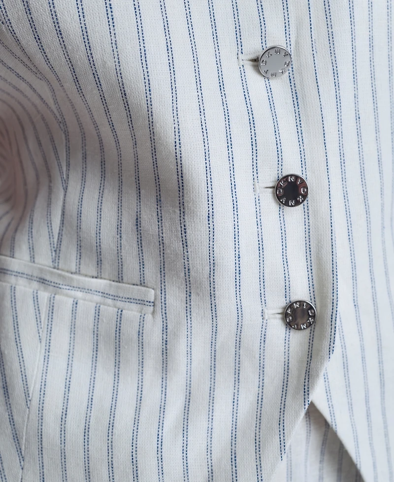 Dkny Women's Striped Sleeveless Button-Down Vest