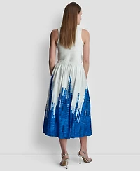 Dkny Women's Printed Abstract Pull-On Midi Skirt
