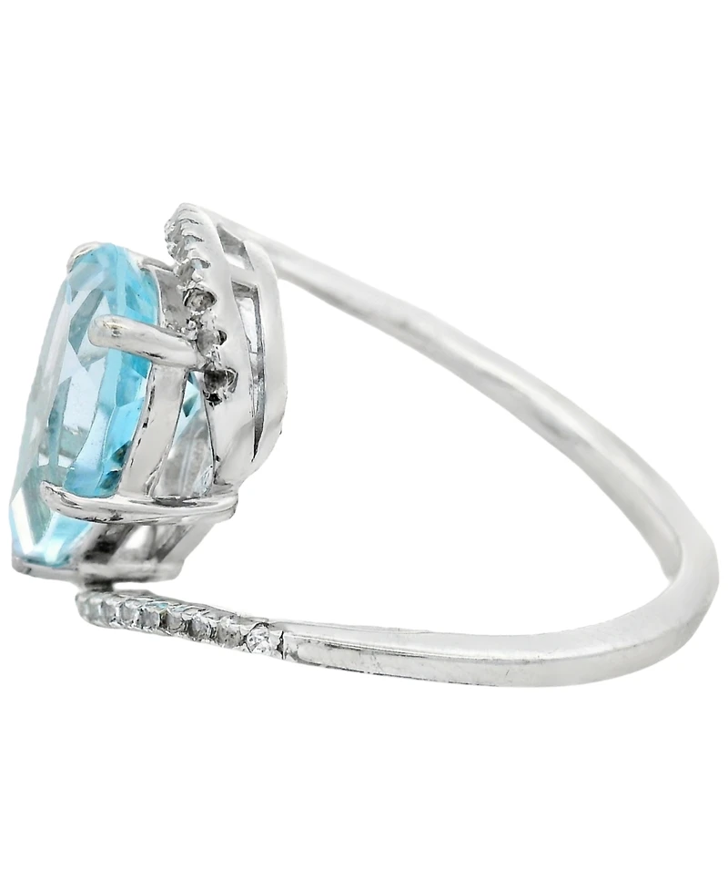 Macy's Sky Blue Topaz (3.45 ct. t.w.) & White (0.15 Ring Sterling Silver (Also Available Pink Amethyst)