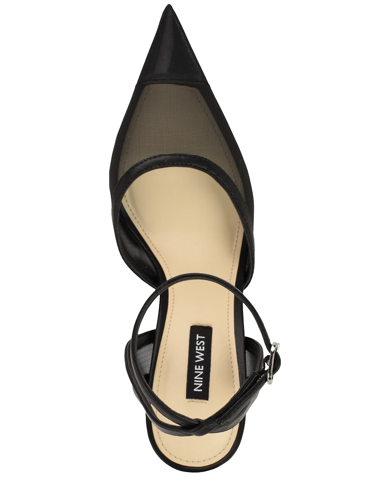 Nine West Women's Gullia Mesh Ankle Strap Dress Pumps