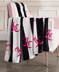 Juicy Couture Cabana Plush Striped Throw