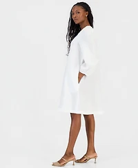 Charter Club Petite Embellished Linen Shift Dress, Macy's Exclusive
