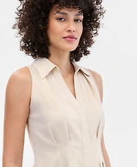 I.n.c. International Concepts Women's Sleeveless Collared Shirt, Macy's Exclusive