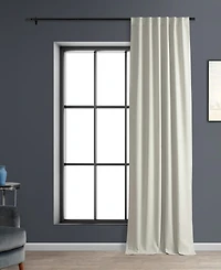 Half Price Drapes Warm White Performance Linen Hotel Blackout Curtain