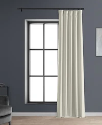 Half Price Drapes Off White Faux Linen Hotel Blackout Curtain