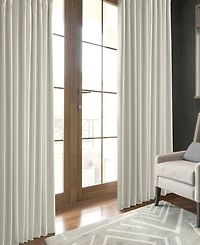 Half Price Drapes Off White Faux Linen Hotel Blackout Curtain