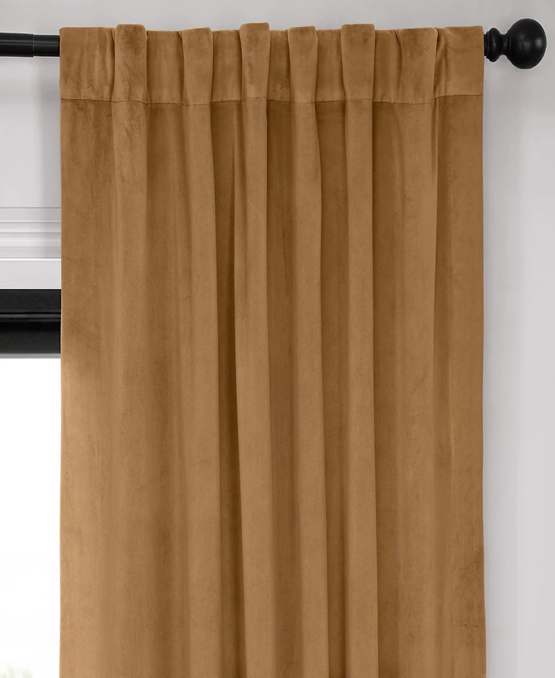 Half Price Drapes Amber Gold Signature Velvet Blackout Curtain