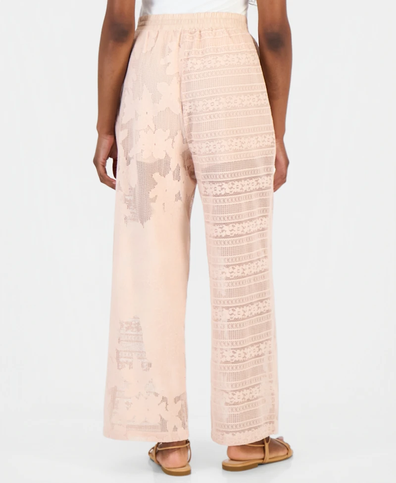 And Now This Women's Lace Drawstring-Waist Wide-Leg Pants, Macy's Exclusive