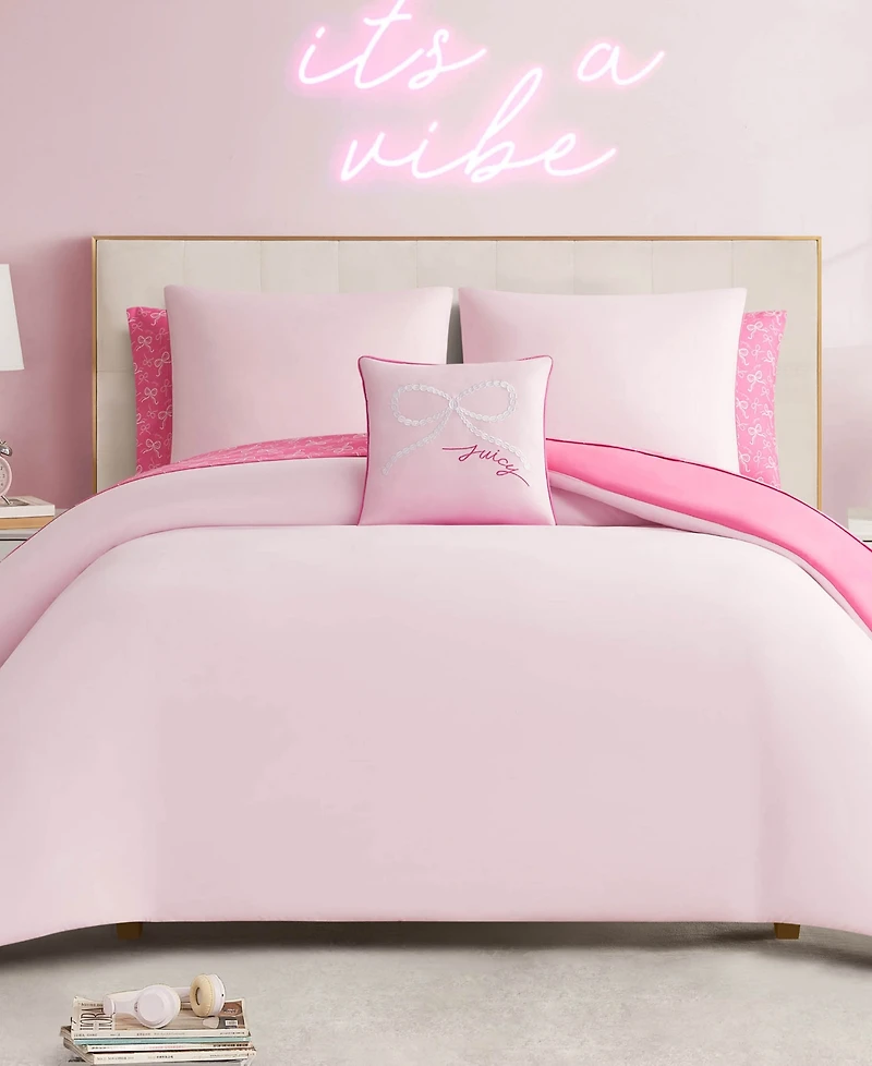 Juicy Couture Pearly Bows Reversible 8-Pc. Comforter Set