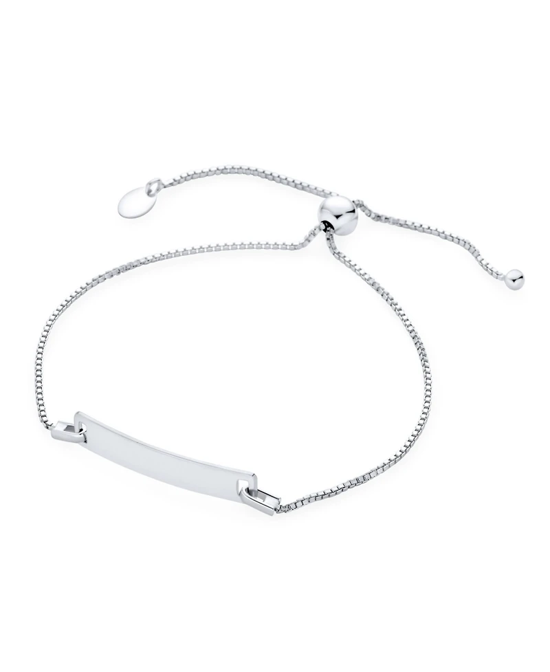 Bling Jewelry Classic Set of 2 Thin Mother Young Daughter Set Id Bracelet Bolo Name Plated Wrist 7 Inch Sterling Silver Adjustable