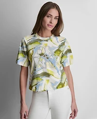 Dkny Women's Crewneck Short-Sleeve Top