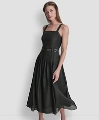 Dkny Women's Square Neck Sleeveless Midi Dress