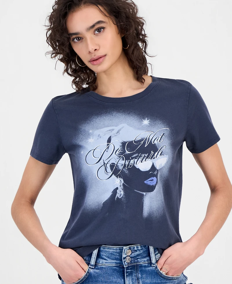Guess Women's Short-Sleeve Do Not Disturb Easy T-Shirt