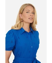 Yumi Women's Cotton Shirt Midi Dress