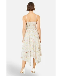 Yumi Women's Botanical Embroidery Midi Dress
