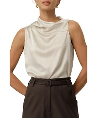 Lilysilk Women's Asymmetric Silk Charmeuse Sleeveless Top