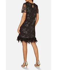 Yumi Women's Sequin Embellished Floral Tunic Dress