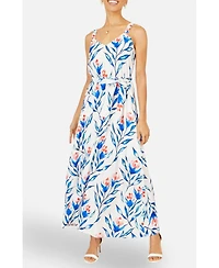Yumi Women's Floral Print Maxi Sun Dress
