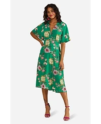 Yumi Women's Floral Kimono Midi Dress