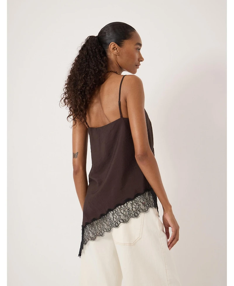 Hush Women's Marnie Asymmetric Lace Trim Cami Top